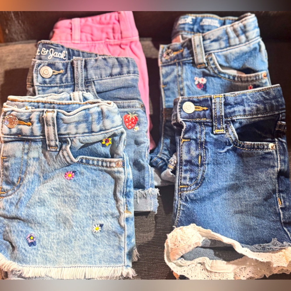 3T - Cat & Jack Girls' Embroidered Denim Shorts